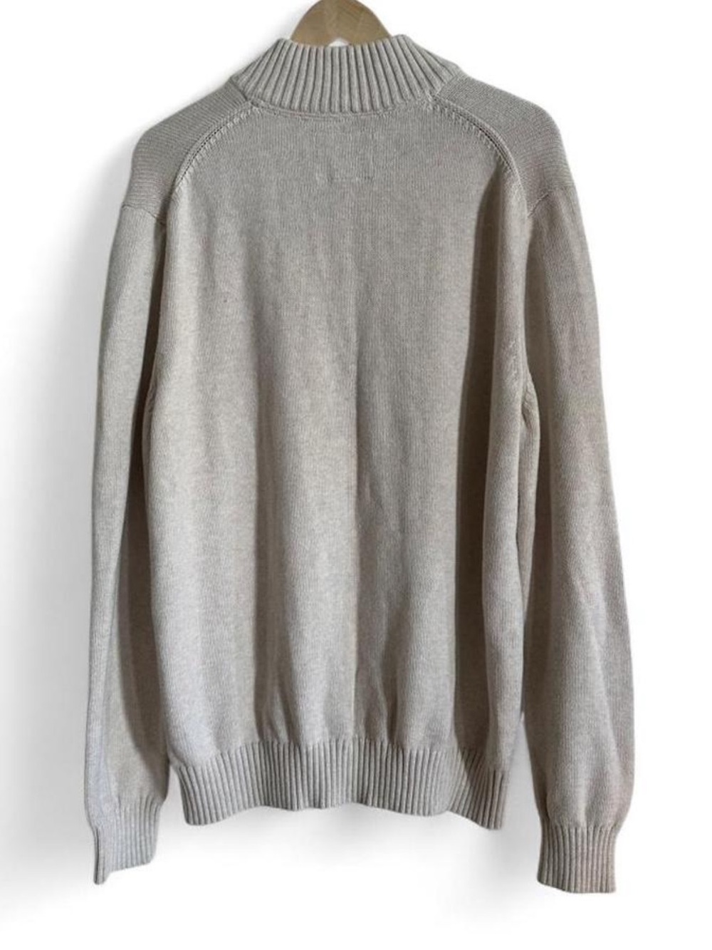 St John’s Bay Oversized Cotton Quarter Zip Sweater Women’s XL Cream Minimalist - Picture 3 of 7